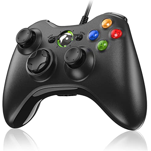 Diswoe Controller für Xbox 360, PC Controller Wired Controller für Xbox 360/Xbox 360 Slim/PC Win7/8/10/XP Xbox 360 Joystick Gamepad mit USB Kabel