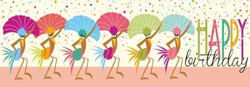 DeCoArt... by Kathrin Friedenstab-Maschner Pictura Let´s Party Umschlagkarte Happy Birthday Raben Ballett Tanzraben bunt