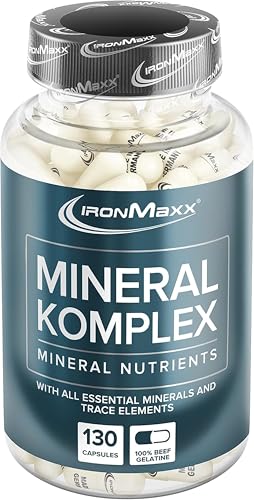 IronMaxx Mineralkomplex - 130 Kapseln | Hochwertige Mineralstoffe für den täglichen Bedarf | Unterstützt normale Muskelfunktion | Mit allen essentiellen Mineralen und Spurenelementen