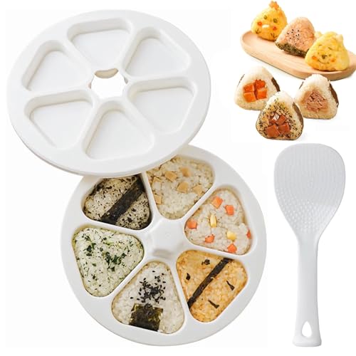 6-in-1 Onigiri Form Reisball Wiederverwendbar Dreieckige Onigiri Form Maker Silikon original Onigiri Form geeignet für Familienrestaurants, Camping, Mittagessen für Kinder