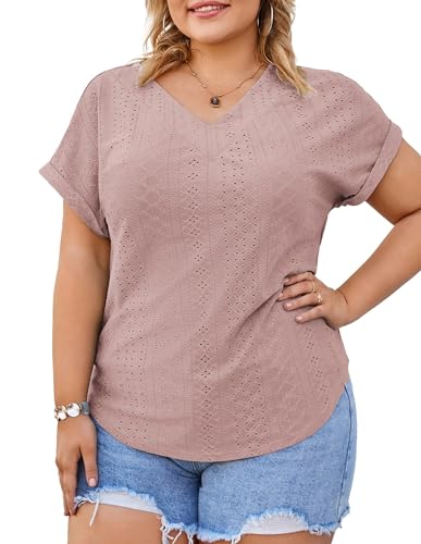 Hanna Nikole Blusen & Tuniken Für Damen Shirt Damen Shirt Damen Elegant Shirt Damen Elegant Kurzarm Rosa 54