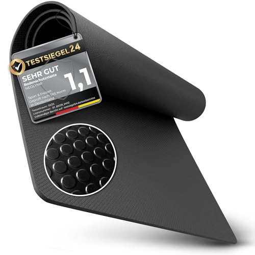 NEOLYMP Bodenschutzmatte Fitnessgerät (120 x 60cm) – Laufband Matte 8mm Dicke - langlebig, rutschfest & stoßdämpfend – Fitness Unterlegmatte für Crosstrainer – Gymnastikmatte, Fitnessmatte