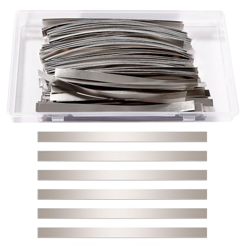 KUOQIY 200 Stücke 0.1 * 6 * 100 mm Nickel Platte Band, Nickel Streifen Band für Batterie, Nickel Streifen Löten Nickelstreifen Li-Po Akku, für 18650 Batterie Schweißen