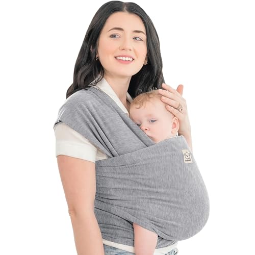 KeaBabies Babytrage Ab Geburt - Atmungsaktive Babytragetücher, Babytrage Neugeborene Ab Geburt, Babytuch Tragetuch Baby Neugeborene, Kleinkind Handfreie Babytrage, Babywickel Träger (Classic Gray)