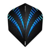 RED DRAGON Hardcore Radical Schwarz und Blau Burst Extra Dicke Standard Dart Flights - 4 Sätze pro Packung (12 Flights insgesamt)