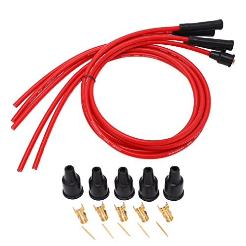 Zündkerzen-Zündkabelsatz, Zündkabelsatz Rot Hochleistungs-Silikon 1m Auto-Zündkabel für 4-Zylinder-Automobil 8mm popular