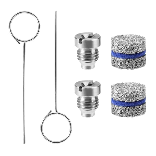 2 Sets Düsenset für Schaumkanone, Universelle 1,1mm-Schaumkanonen-Öffnungsdüse und Schaummacher-Netzkit Ersatz mit Reinigungswerkzeugen Gewindedüse für Schaumlanze