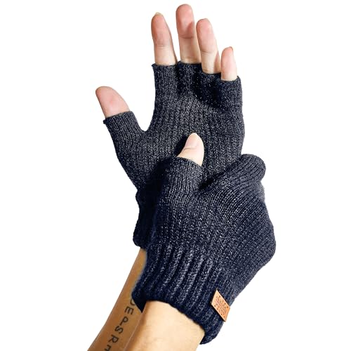 JYUYNY Fingerlose Handschuhe,Handschuhe Fingerlos - Fingerless Gloves,Kaschmir Handschuhe,Winter Warme Strick Handschuhe,Laufen Radfahren Fahren für Herren und Damen