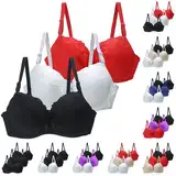CSWH 3er Pack BHS Damen mit Bügel Push Up Sexy Spitzen-BH Frauen Starker Halt Große Brüste Klassische BH Set Bequemer Unterwäsche Bra mit verstellbarem für Alltag