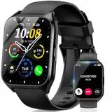 Smartwatch Herren Damen, 1,85" HD Touchscreen Smart Watch mit Telefonfunktion, 113+ Sportmodi Fitnessuhr mit Herzfrequenzmonitor/Schlafmonitor/Schrittzähler, IP68 Wasserdicht Sportuhr für Android iOS