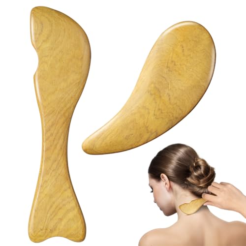 ACWOO Massage-Paddel, 2 Stücke Massagewerkzeuge Gua Sha, Fischschwanz-Schabbrett Gua Sha, Ganzkörper Guasha Cellulite Massage, Lymphdrainage Massagegerät für Beine, Rücken, Gesicht, Nacken