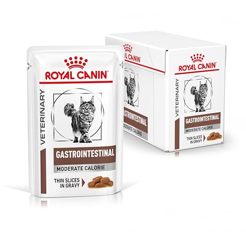 Royal Canin Veterinary Gatrointestinal Moderate Calorie | 12 x 85 g | Diät-Alleinfuttermittel für Katzen | Zur Linderung akuter Resorptionsstörungen des Darms | Hohe Akzeptanz