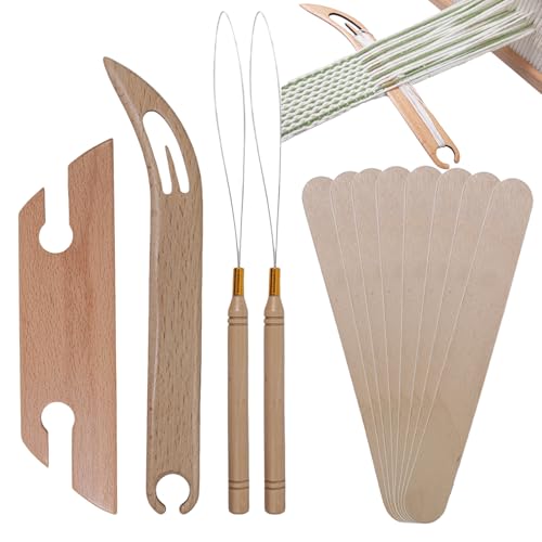Inkle Weaving Shuttle Kit - Thread Stick Tool, Belt Loomm Frame | Wooden Crafting Supply, Handweaving Pattern Accessory, Beginner Textile Wood Yarn Gift, Diyy Fabric for Strap Making Set