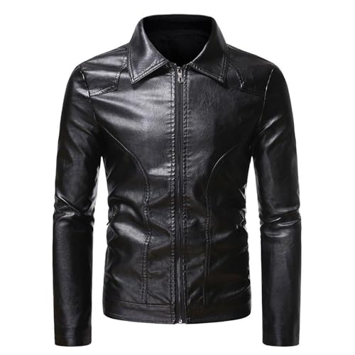 SRZYMJ Lederjacke Herren BK1 Vintage Lederjacke Herren Windbreaker Herren Schwarz Grün Regenjacke Poncho Herren Jacken Dünne Strickjacke L Langer Wintermantel Für Männer