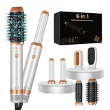 Airstyler 6 in 1, Haarstyler Hairstyler mit Föhnbürste Warmluftbürste Haartrockner Lockenstab, Glättbürste, Air styler, Geben Sie dem Haar Volumen, Glätten, Locken und Föhnen Sie Trockenes Haar