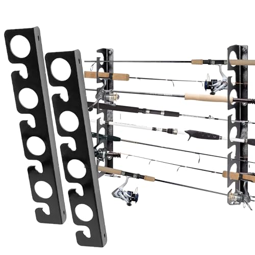 Angelrutenhalter, Angelrutenständer Aufbewahrung von 8 Ruten, Angelrutenhalter Wand- oder Deckenhalterung, Horizontale Angelrutenhalterung, Rutenständer Rutenhalter Angeln für Garage, Boot, Decke
