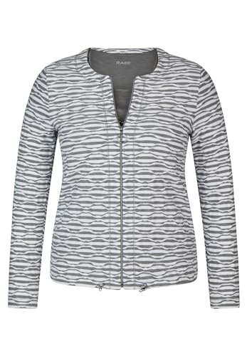 Rabe Damen Twin-Set, Jacke mit Crinkle-Effekt, T-Shirt mit Strass Flanell grau - 48