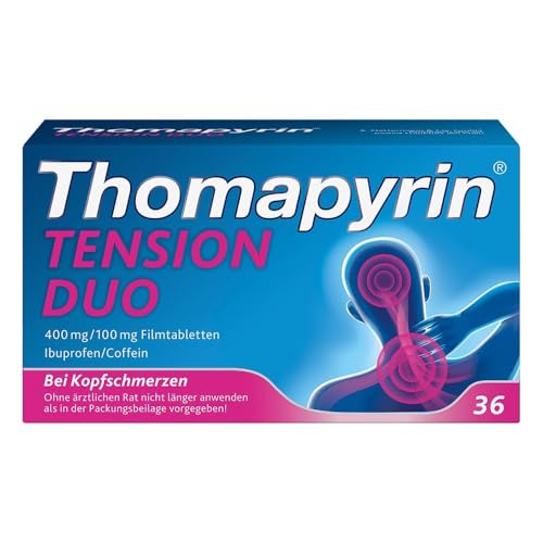 Thomapyrin TENSION DUO bei Kopfschmerzen: Ibuprofen/Coffein 36 stk