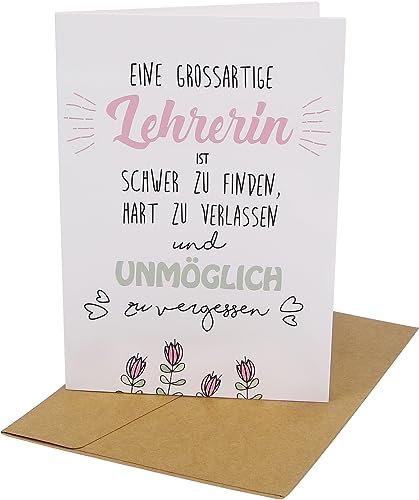 CL&MH Postkarte „EIN GROßARTIGER LEHRER... ist schwer zu finden...“ – Grußkarte aus Aquarellpapier,Geschenkkarte,Lehrerkarte