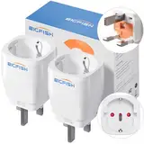 Bigfish UK Adapter 2Pack, Adapter England Deutschland Stecker, Steckdosenadapter England, Reiseadapter UK, UK Adapter für EU zu England/Schottland/Irland/Dubai/Maldives, Weiß