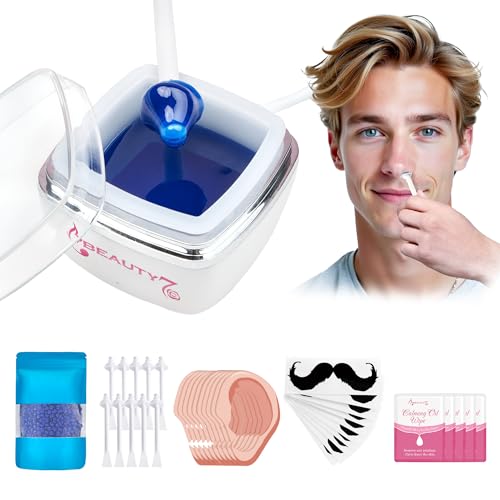 Beauty7 Nose Wax Kits Nasen Waxing Set Nasen- und Ohrenhaarentfernung Mini Wachswärmer Nasenwachs Set für Männer Mini-Tragbarer Wachswärme mit Nasenhaar Wachs einweg-nasenhaar-wachs-kit USB betrieben