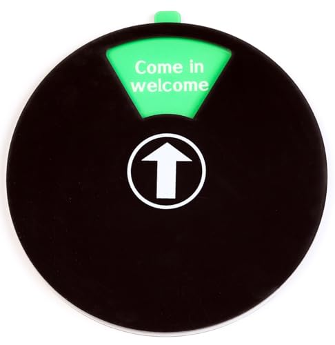 FREI - BESETZT Schild Black 15 cm-Come in welcome-Back soon-Out of office-In a meeting-Do not disturb-Please knock. (Black)