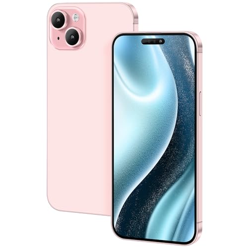 FufoneUS Anzeige gefälschte Spielzeug Telefon Handy Metallic-Modell Nicht funktionierende Replik 1:1 Telefon für Phone 15 Plus gefälschte Spielzeug Handy (for 15 Plus Rosa Farbbildschirm)