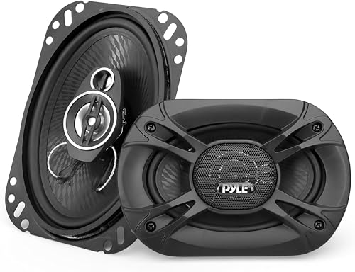 Pyle Lautsprecher Auto 10cm x 15cm (4 x 6") – 3-Wege Lautsprecher Boxen 4 Ohm Impedanz 300W, ¾" Piezo-Hochtöner, 4,6cm (1,81") Einbautiefe, Autolautsprecher – Einbaulautsprecher Box Set für Auto