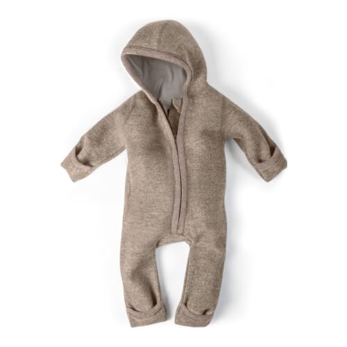 Ehrenkind® WALKOVERALL | Baby Wollwalk-Overalls aus Natur Schurwolle mit Reißverschluss | Walk Wolle Woll-Anzug für Kleinkind und Baby | Beige Gr. 98/104