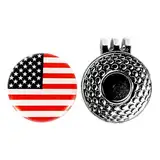 Golfball-Marker-Clip | 25 mm Zinklegierung, magnetisch, lustige Golfballmarker, amerikanische Flaggen-Design,Tragbare Golfball-Marker-Schablone, attraktiver Golfball-Maker für Frauen, Golfer, Papa