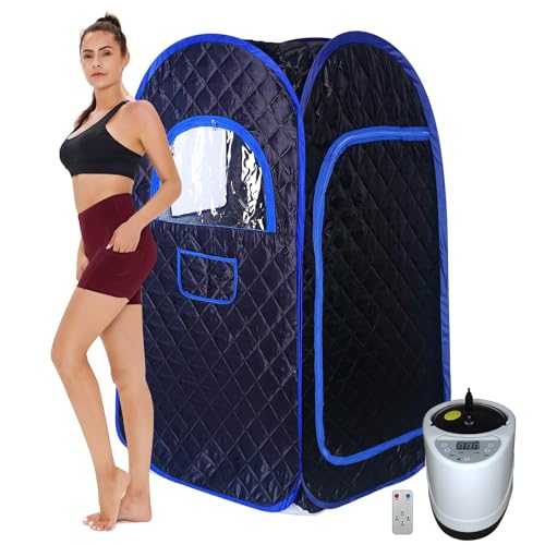 Tragbare Dampfsauna für Zuhause Mini Sauna, Faltbare Persönliche Saunakabine Badezimmerzelt mit 3L Dampferzeuger, Tragbare Infrarot-Sauna zur Spa Heimsauna, Portable Sauna mit Fernbedienung