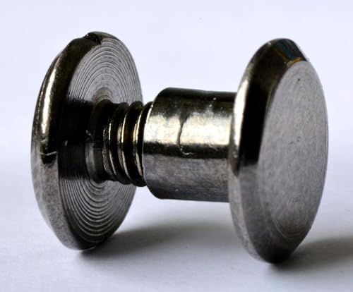 Buchschrauben 20 Stück Farbe Gun Metall Gürtelschrauben Leder Buch Niete Schraubnieten Grau perfekt für die Lederbearbeitung, Buchbindung und Gestaltung sowie als Accessoires geeignet