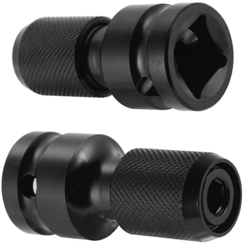 Pomlink Stecknuss-Adapter 1/2-Zoll-Vierkantantantrieb (1,3 cm) auf 1/4-Zoll-Sechskantschaft (0,6 cm) Schnellspann-Konverter für Schlagratschenschlüssel und Schraubendreher-Bit-Halter