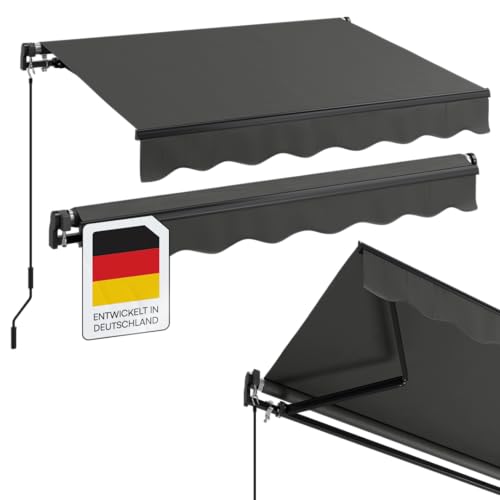 STEELSØN Gelenkarmmarkise Kestria 200x150 cm Markise Sonnenmarkise Sonnenschutz Gelenkmarkise aus Aluminium/Polyester wetterfest Blickdicht anthrazit