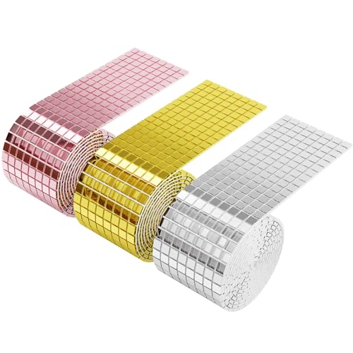 4800Pcs Mosaik Spiegel Selbstklebend, 5mm x 5mm Selbstklebende Mini Spiegel, Mosaik Bastelset Spiegel, Mini Mirror Tiles, Disco Tiles, Selbstklebend Echt Quadratisch Glas, Spiegel Mosaik Selbstklebend