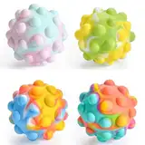 4 Stück Wutball für Kinder, Stressball Kinder, Knautschball Kinder, Anti Stress bälle, Antistressball Kinder, Anti Stress Spielzeug, Push Bubble Sensorisches Squeeze Spielzeug