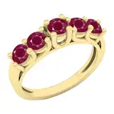 DazzlingRock Collection - 14 Kt Gelbgold Rundschliff rot Rubis