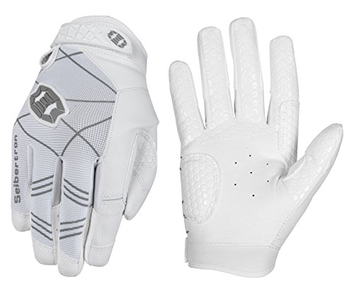 Seibertron B-A-R PRO 2.0 Signature Baseball/Softball Schlagmann Batting Handschuhe Gloves Super Grip Finger Fit for Erwachsener Weiß L