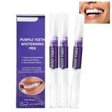 Zahnaufhellung Whitening Stift, Purple Teeth Bleaching Pen, Zahnweiss Stift mit Minze Geschmack, Schmerzfreies Schnelles Zähne Aufhellen, Weiße Zähne zu Hause 3PCS