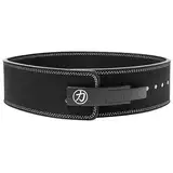 Strength Shop 10mm IPF Lever Belt Gewichthebergürtel + Hebelschnalle aus Stahl, Gr. XL (Schwarz/Weiß), Robuster & langlebiger Lifting Belt schützt u. stabilisiert Rumpf & Wirbelsäule im Training