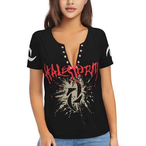 Rockband-T-Shirts mit V-Ausschnitt, Vintage-T-Shirt für Damen, modische Musik-T-Shirts, lässige sexy T-Shirts, Country-Musik, kurzärmlige T-Shirts, Oberteile XX-Large