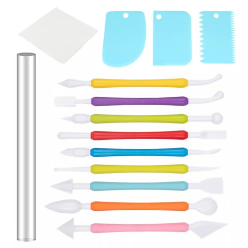 Laralily 14 Stück Transparent Acrylstab Acryl Ton Roller Antihaftbeschichtung Polymer Clay Zubehör Polymer Clay Tools Clay Tools, für Bildhauerei Herstellung Basteln DIY-Rollwerkzeuge.