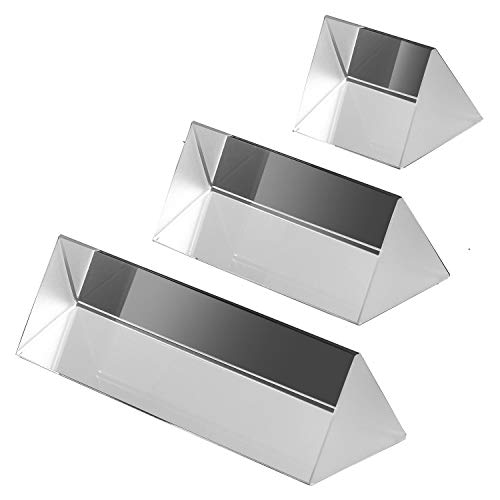 3 Set Kristall Optisches Glas Dreieckigen Prisma zum Unterrichten von Lichtspektrum Physik, Prisma Fotografie