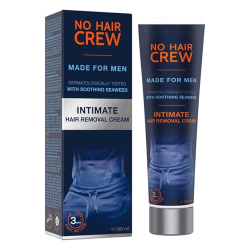 NO HAIR CREW Enthaarungscreme für den Intimbereich – extra sanfte Haarentfernung für Männer, 100 ml