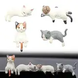 SULIUDAJI 4 Pcs Süße Mini Katzenfiguren, Auto Deko Innenraum, Cute Car Accessories Interior, Auto Rückspiegel Katze Deko Katzenfigur, Miniatur Tiere, Mini Figuren