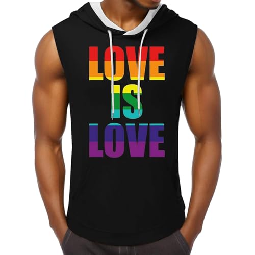 Mymyguoe Multicolored Pride Parade Outfit Herren Gay CSD Party Laufshirts LGBT Liebe Toleranz Regenbogen T Shirt Hoodie Bunt Graffiti Rainbow T-Shirts Tank Top Ärmellose LGBT T-Shirt