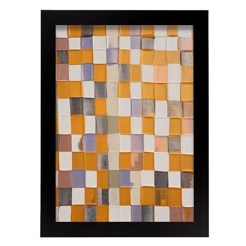Nacnic Handwerksmuster Blatt. In Mosaikmalerei Poster. Ästhetische dekorative Gemälde für Ihr Wohnzimmer, Schlafzimmer, Zuhause Größen A4 mit schwarzen Rahmen