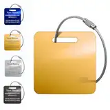 Gepäckanhänger für Koffer, individuelle Namensschilder, geeignet für Taschen und Rucksäcke, personalisierbar, Edelstahl, Metallanhänger für Kreuzfahrtreisen (Gold)