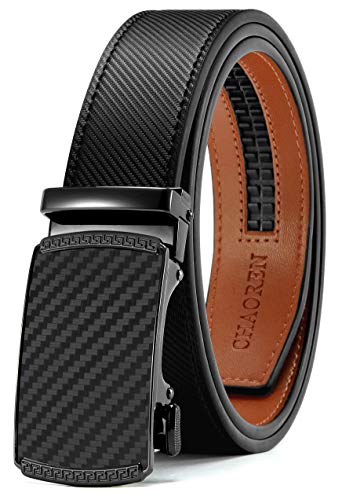 CHAOREN Gürtel Herren, Automatik Ledergürtel Herren Ratsche für Business Anzug, 35mm Gürtel ohne Löcher, Größe Angepasst