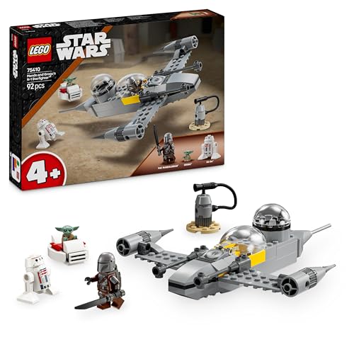 LEGO Star Wars 75410 Mandos und Grogus N-1 Starfighter Spielzeug mit The Mandalorian, Grogu & R5-D4 Minifiguren, inkl. baubare Zapfsäule, Sternenschiff Starterset für Jungen und Mädchen ab 4 Jahren